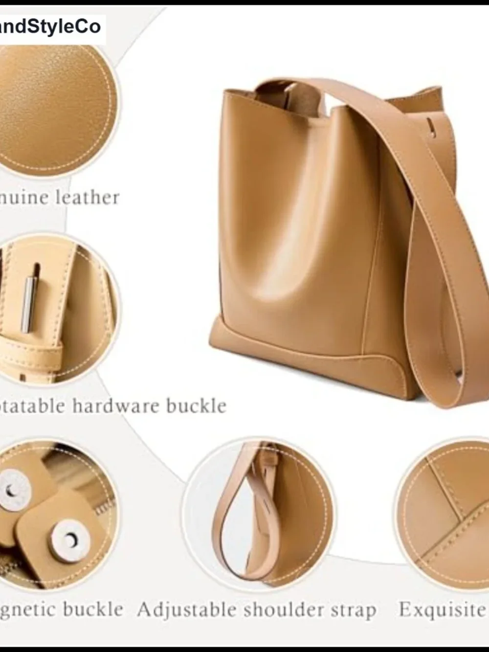 Genuine Leather Slouchy Hobo Tote Crossbody Bag, Shoulder Purse for Women